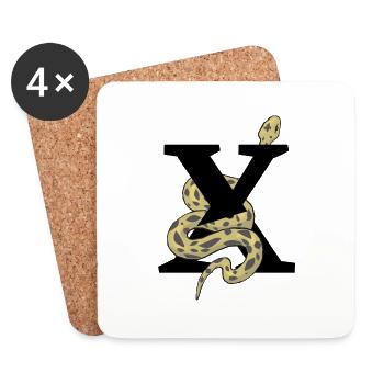Letter x snake - Coasters (set of 4) - white - Front