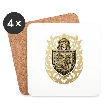 Armoiries avec lion - Dessous de verre (lot de 4) - blanc - Devant