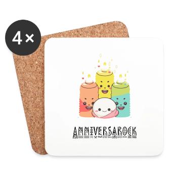 Anniversarock - Dessous de verre (lot de 4) - blanc - Devant