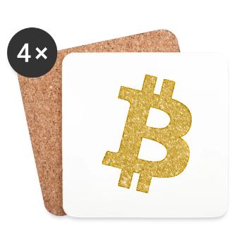 Bitcoin-Symbol - Untersetzer (4er-Set) - Weiß - Vorne