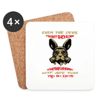 Bunny devil - Untersetzer (4er-Set) - Weiß - Vorne