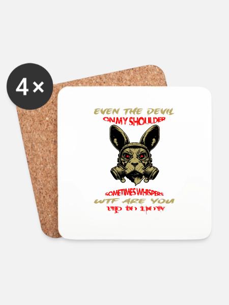 Bunny devil - Untersetzer (4er-Set) - Weiß