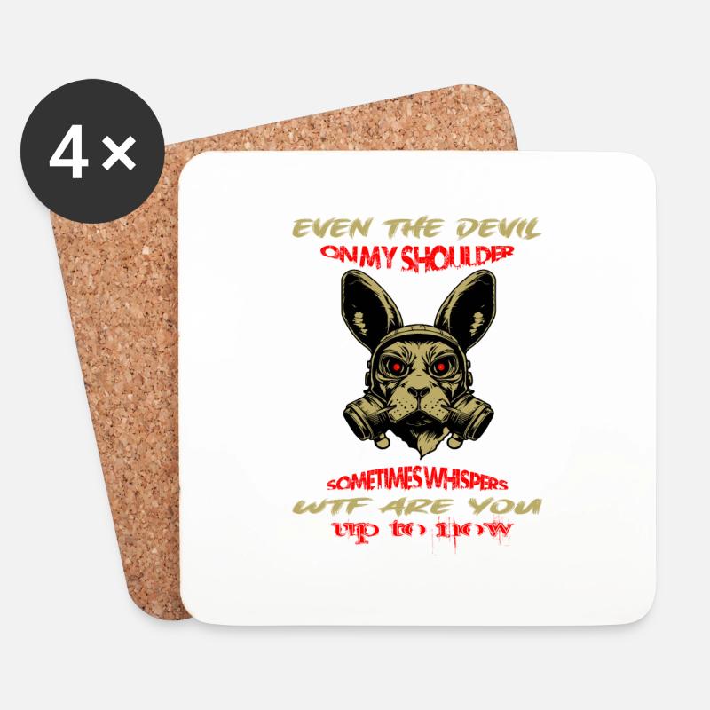 Bunny devil - Untersetzer (4er-Set) - Weiß