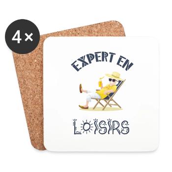 Expert en loisirs - Dessous de verre (lot de 4) - blanc - Devant