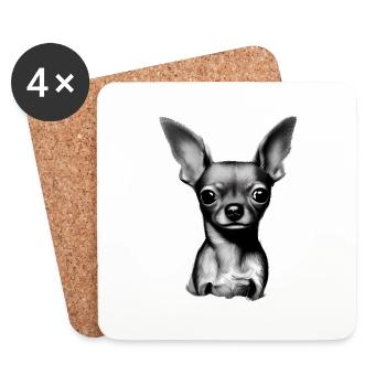 Chihuahua Dog Chihuahuapuppy Dog Dog Owner - Coasters (set of 4) - white - Front
