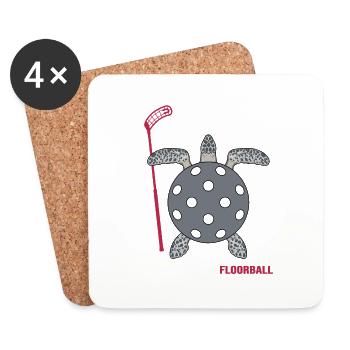 Floorball Floorball Floorballer Floorball Player - Coasters (set of 4) - white - Front