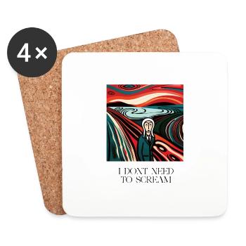 NO SCREAM - Untersetzer (4er-Set) - Weiß - Vorne
