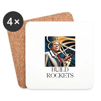 Mr. ROCKET - Untersetzer (4er-Set) - Weiß - Vorne