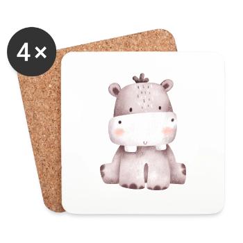 Hippo - Coasters (set of 4) - white - Front