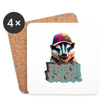Naughty Badger- Naughty Badger Graffiti Style - Coasters (set of 4) - white - Front