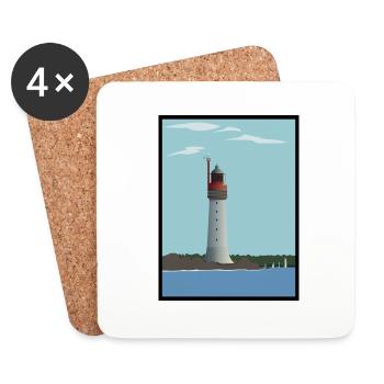 Phare de Grand Jardin - Saint-Malo - Dessous de verre (lot de 4) - blanc - Devant