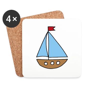 Sailboat - Coasters (set of 4) - white - Front