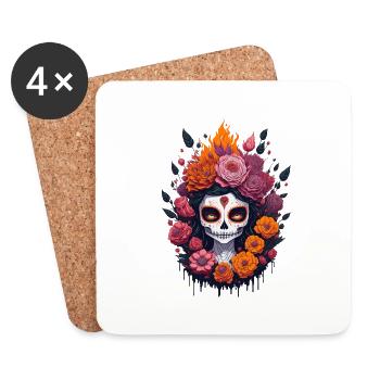La Catrina 8 - Coasters (set of 4) - white - Front