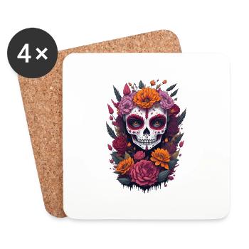 La Catrina 10 - Coasters (set of 4) - white - Front