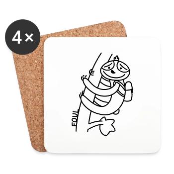 Faute anti-zoo - Dessous de verre (lot de 4) - blanc - Devant