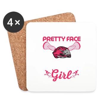 Don't Let The Pretty Face Fool You I'm A Lacrosse - Coasters (set of 4) - white - Front