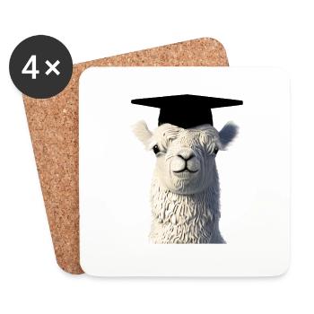 Diplôme de Bachelor Diplômé Alpaga - Dessous de verre (lot de 4) - blanc - Devant