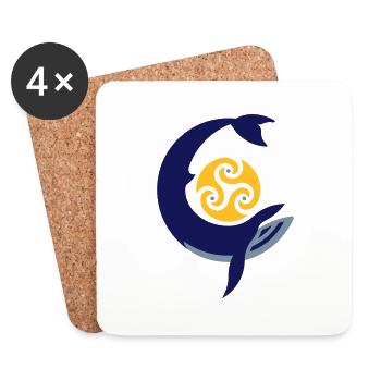 Tribal whale - Coasters (set of 4) - white - Front