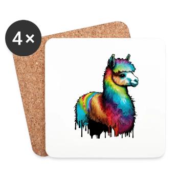 Gouttes de pluie de lamas d’alpaga - Dessous de verre (lot de 4) - blanc - Devant