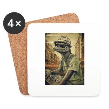 animal style - Dessous de verre (lot de 4) - blanc - Devant