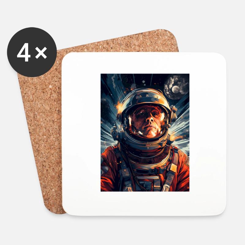 Spacewalk Astronaut - Coasters (set of 4) - white