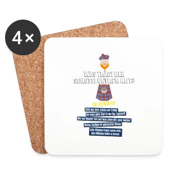 Unter'm Kilt - Untersetzer (4er-Set) - Weiß - Vorne