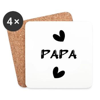 VATERTAG. ALLES GUTE ZUM GEBURTSTAG, PAPA. PAPA. ALLES GUTE ZUM GEBURTSTAG! - Untersetzer (4er-Set) - Weiß - Vorne
