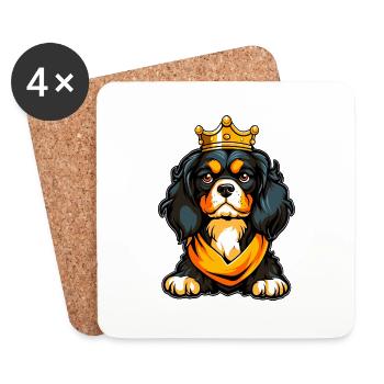 Cavalier King Charles Spaniel 3 - Königlicher Welpe - Untersetzer (4er-Set) - Weiß - Vorne