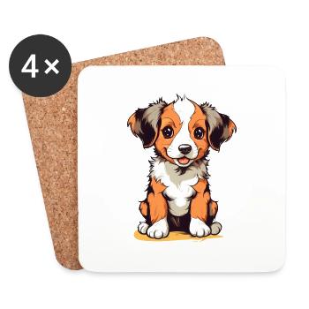 Cute puppy - Coasters (set of 4) - white - Front