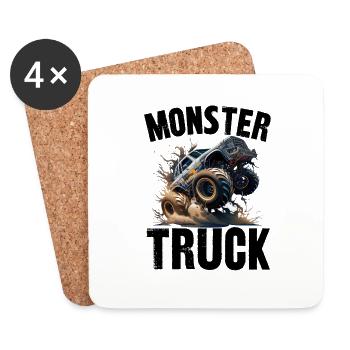 monster truck - Dessous de verre (lot de 4) - blanc - Devant