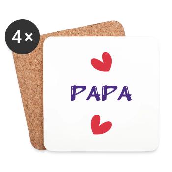 PAPA. VATERTAG. ALLES GUTE ZUM GEBURTSTAG, PAPA. ALLES GUTE ZUM GEBURTSTAG! - Untersetzer (4er-Set) - Weiß - Vorne