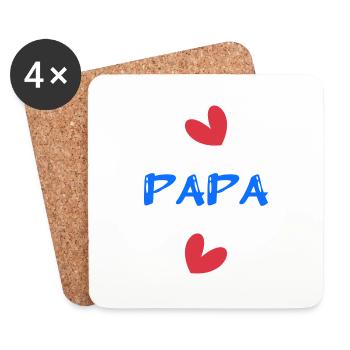 VATERTAG. ALLES GUTE ZUM GEBURTSTAG, PAPA. PAPA. ALLES GUTE ZUM GEBURTSTAG! - Untersetzer (4er-Set) - Weiß - Vorne