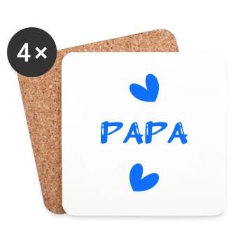 ALLES GUTE ZUM GEBURTSTAG, PAPA. PAPA. VATERTAG. FEST. HERZ - Untersetzer (4er-Set) - Weiß - Vorne
