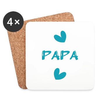 ALLES GUTE ZUM GEBURTSTAG, PAPA. PAPA. VATERTAG. ALLES GUTE ZUM GEBURTSTAG! - Untersetzer (4er-Set) - Weiß - Vorne