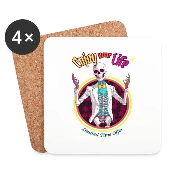 Enjoy your Life - Untersetzer (4er-Set) - Weiß - Vorne