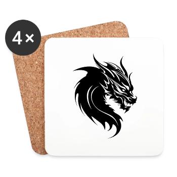 Drache Drachen Fantasie Mythologie - Untersetzer (4er-Set) - Weiß - Vorne