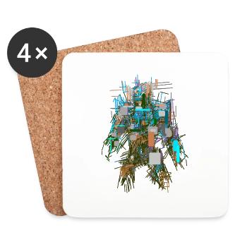 Transformer Abstract - Coasters (set of 4) - white - Front