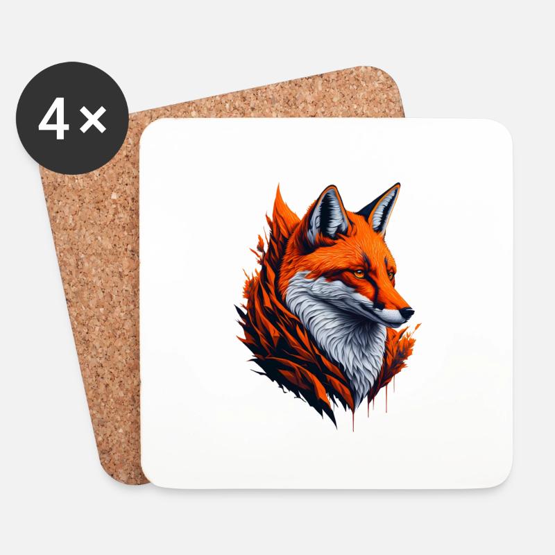 Fox 3 - Untersetzer (4er-Set) - Weiß