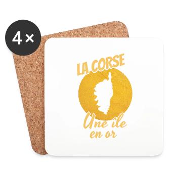 La corse une ile en or - Dessous de verre (lot de 4) - blanc - Devant