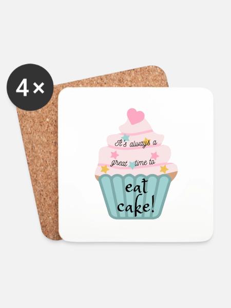It's always a great time to eat cake! - Untersetzer (4er-Set) - Weiß