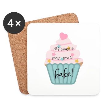 It's always a great time to bake! - Untersetzer (4er-Set) - Weiß - Vorne