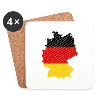 Deutschland in vielen Sprachen - Untersetzer (4er-Set) - Weiß - Vorne