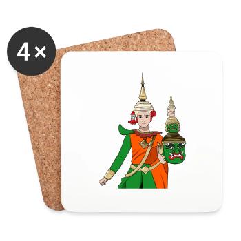 Kambodscha Tradition Tanz Khmer Apsara I Geschenk - Untersetzer (4er-Set) - Weiß - Vorne