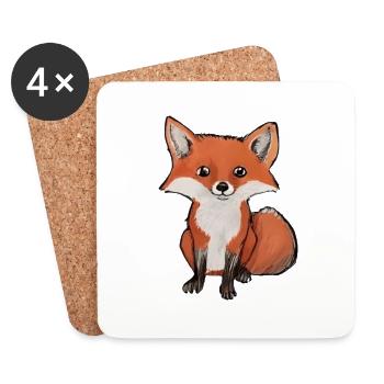 Kleine Fuchs - Untersetzer (4er-Set) - Weiß - Vorne