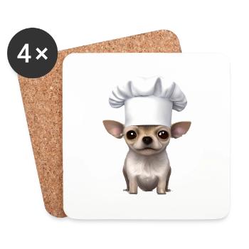Chihuahua Gastronom Dog Chihuahua Puppy Dogs - Coasters (set of 4) - white - Front