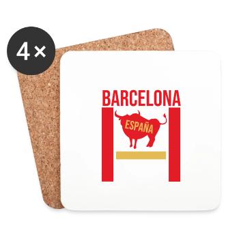 Barcelone Souvenir Bull Barcelone - Dessous de verre (lot de 4) - blanc - Devant