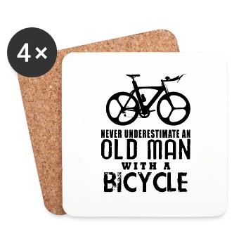 Road Bike Bike Bike - Coasters (set of 4) - white - Front