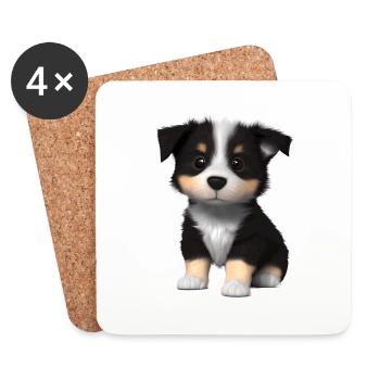 Chiot Berger Australien Propriétaire Chien - Dessous de verre (lot de 4) - blanc - Devant