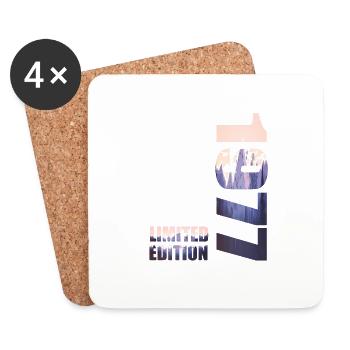 1977. Limited Edition T-Shirt Birthday Idea - Coasters (set of 4) - white - Front