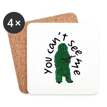 Ghillie Suit You Can’t See Me Battle Gear Green - Untersetzer (4er-Set) - Weiß - Vorne